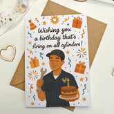 Mechanic Birthday Card – Car Lover Greeting - Greeting Card